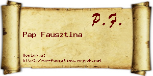 Pap Fausztina névjegykártya